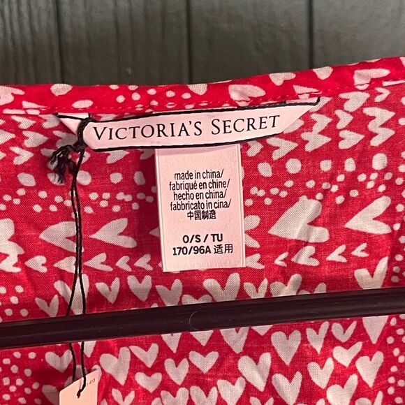 NWT Victoria’s Secret Heart Print Swim Cover Up Wrap, One Size – Red and White - Picture 5 of 7